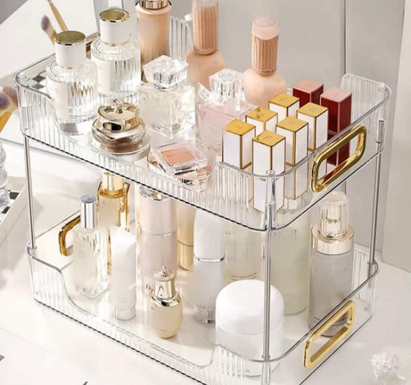 Double layer Acrylic Multipurpose Cosmetics Makeup Organizer