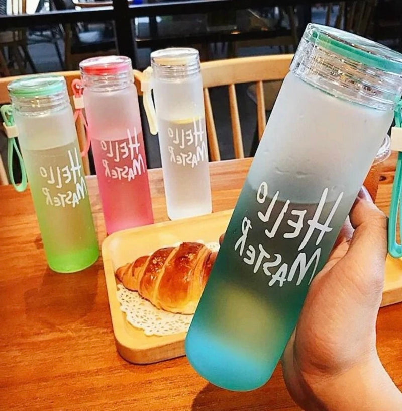 Hello Master Glass Water Bottle