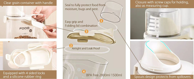 Food Storage Containers with Measuring Cup