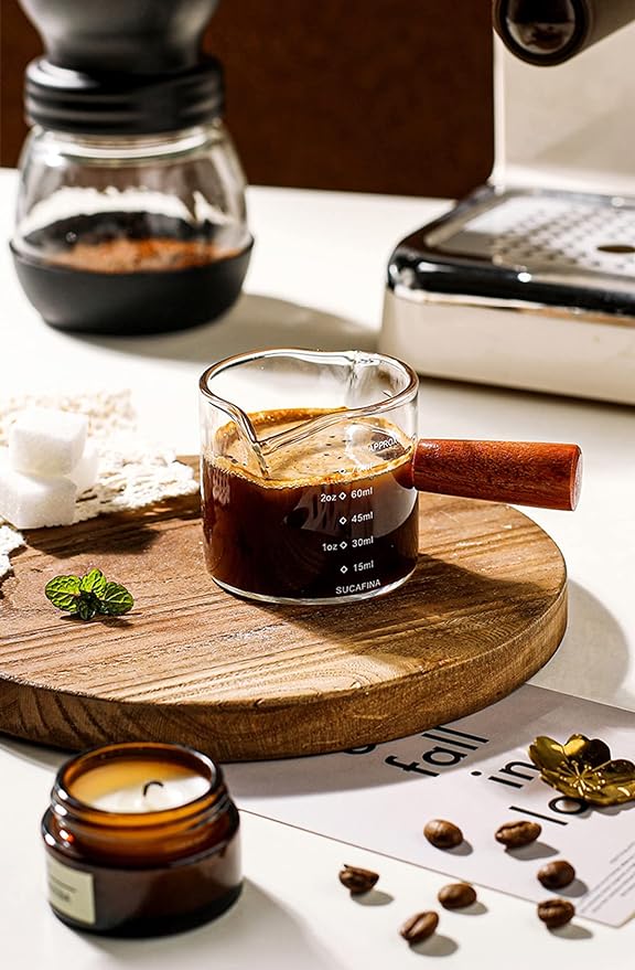 Espresso Measuring Cup With Wooden Handle