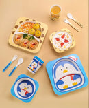 5PCs Bamboo Kids Serving Tray