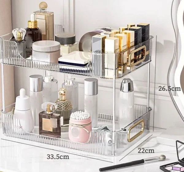 Double layer Acrylic Multipurpose Cosmetics Makeup Organizer