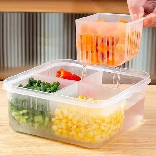 4 Compartment Refrigerator Storage Box