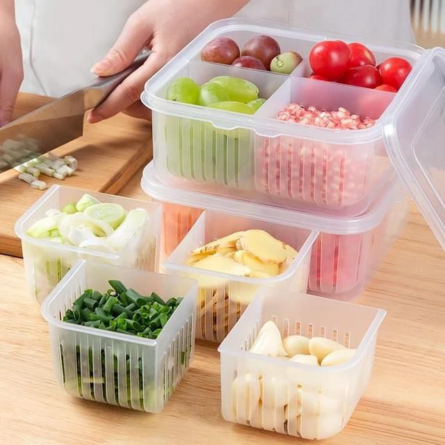 4 Compartment Refrigerator Storage Box