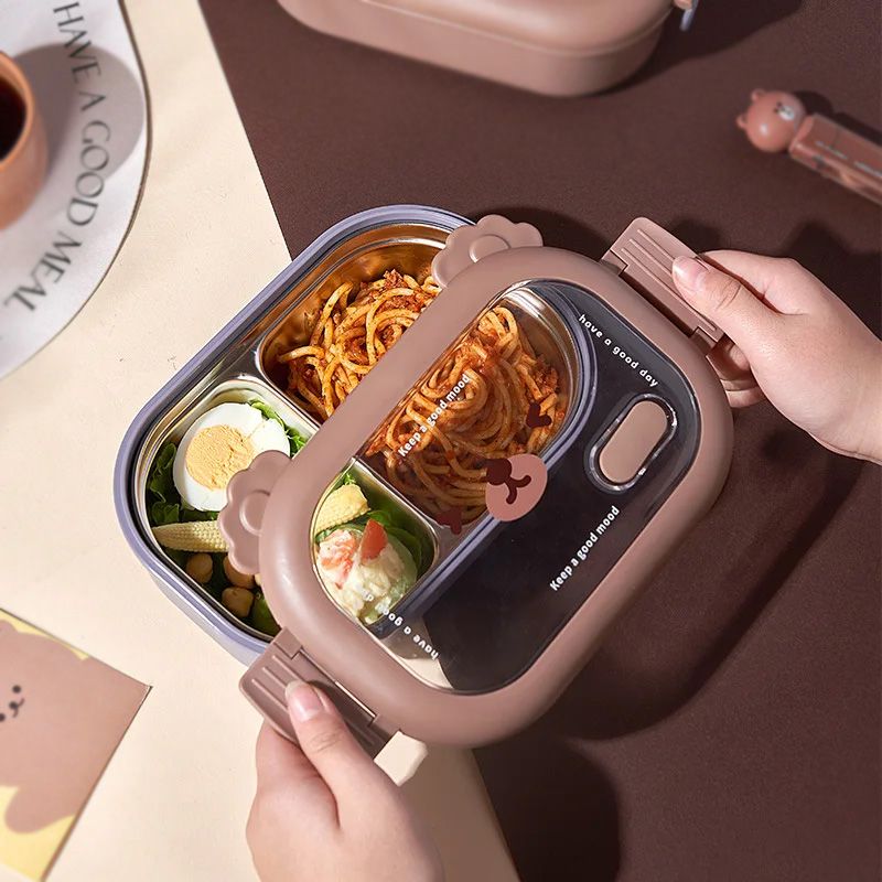 Lunch Box Stainless Steel Double Sided Lock